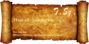 Thurzó Szederke névjegykártya