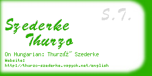 szederke thurzo business card